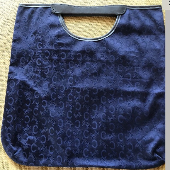 CELINE : Rare limited edition NOEVIR Promo Navy Canvas Leather Tote - Picture 3 of 5